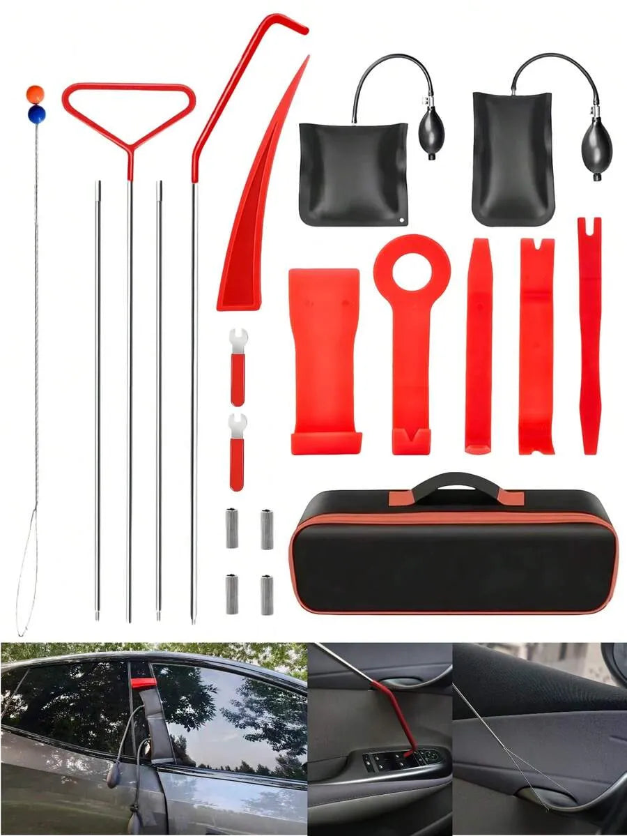 Automotive Lockout Tool Kit in use - vehicle interior application