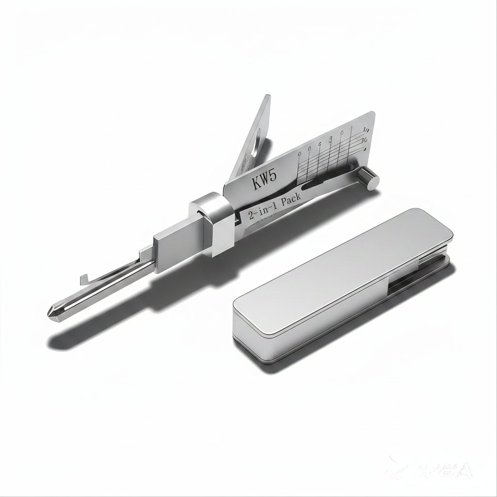KW5 2-in-1 Pro Locksmith Pick Set – professional studio product photo on white background