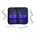 17-Piece Manual Lock Pick Set with Blue Canvas Pouch