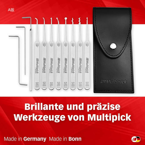 11-Piece Lock Pick Set with Leather Pouch (8+3)
